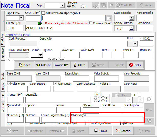 Natureza de operacao6